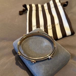Henri Bendel New York Bangle Gray with goldtone accents